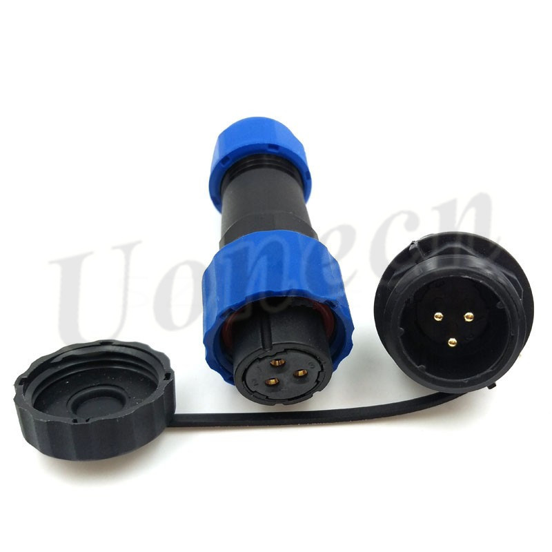 SD16 3 Pin Waterproof Connectors IP68 Power Cable LED Panel Light Current Plug