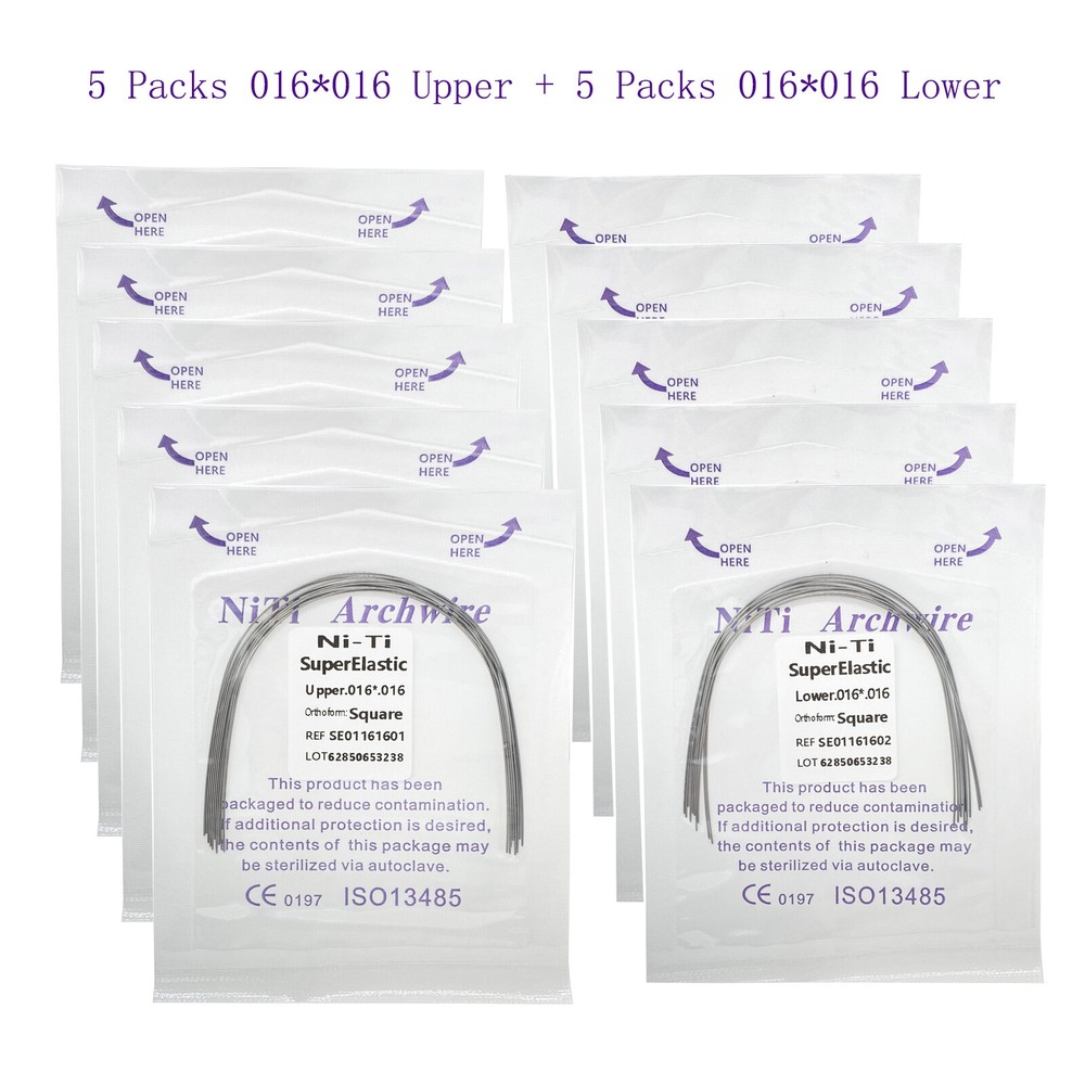 100PCS Dental Orthodontic Niti Arch Wire Rectangular Round Natural Upper Lower