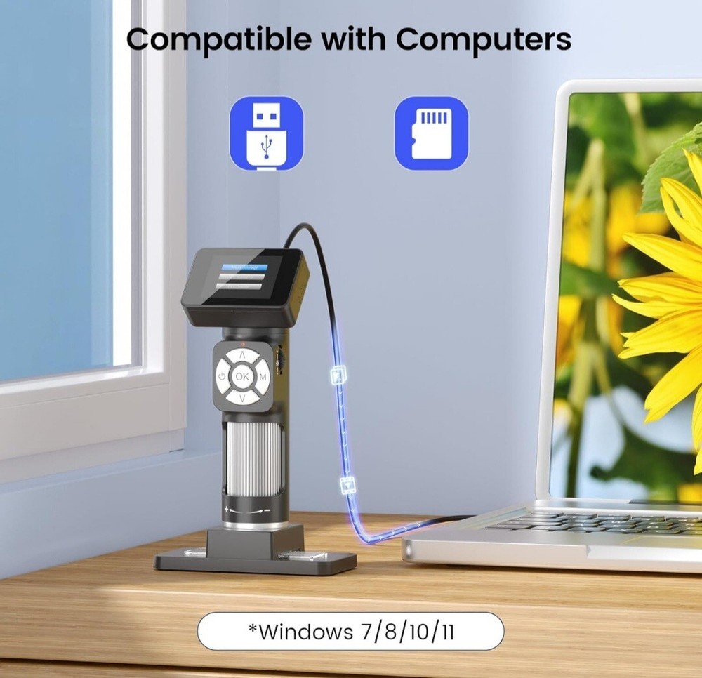 Linkmicro Portable Handheld Digital Microscope w/ 2 inch Screen, 32G SD Card