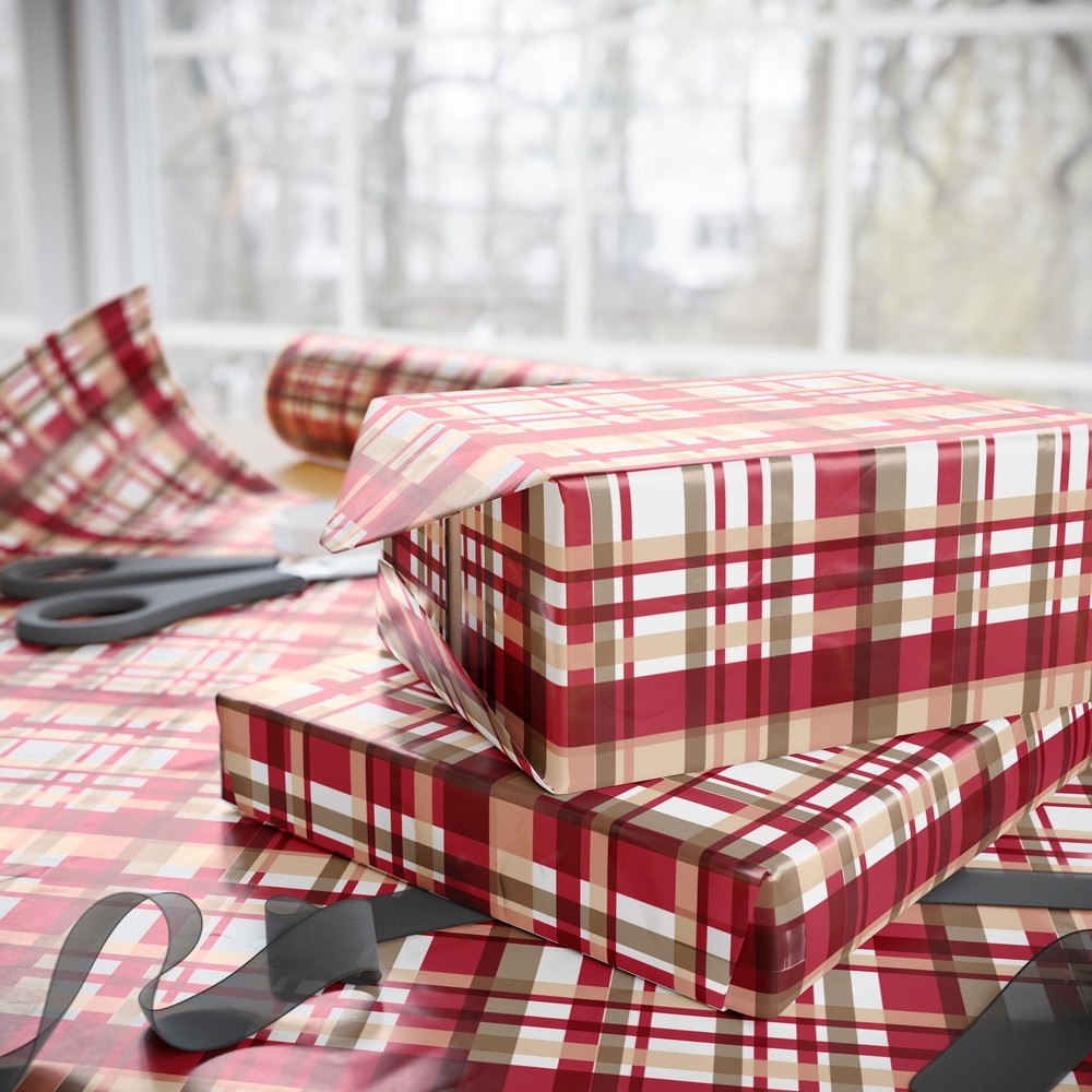 Red And Tan Print Wrapping Papers