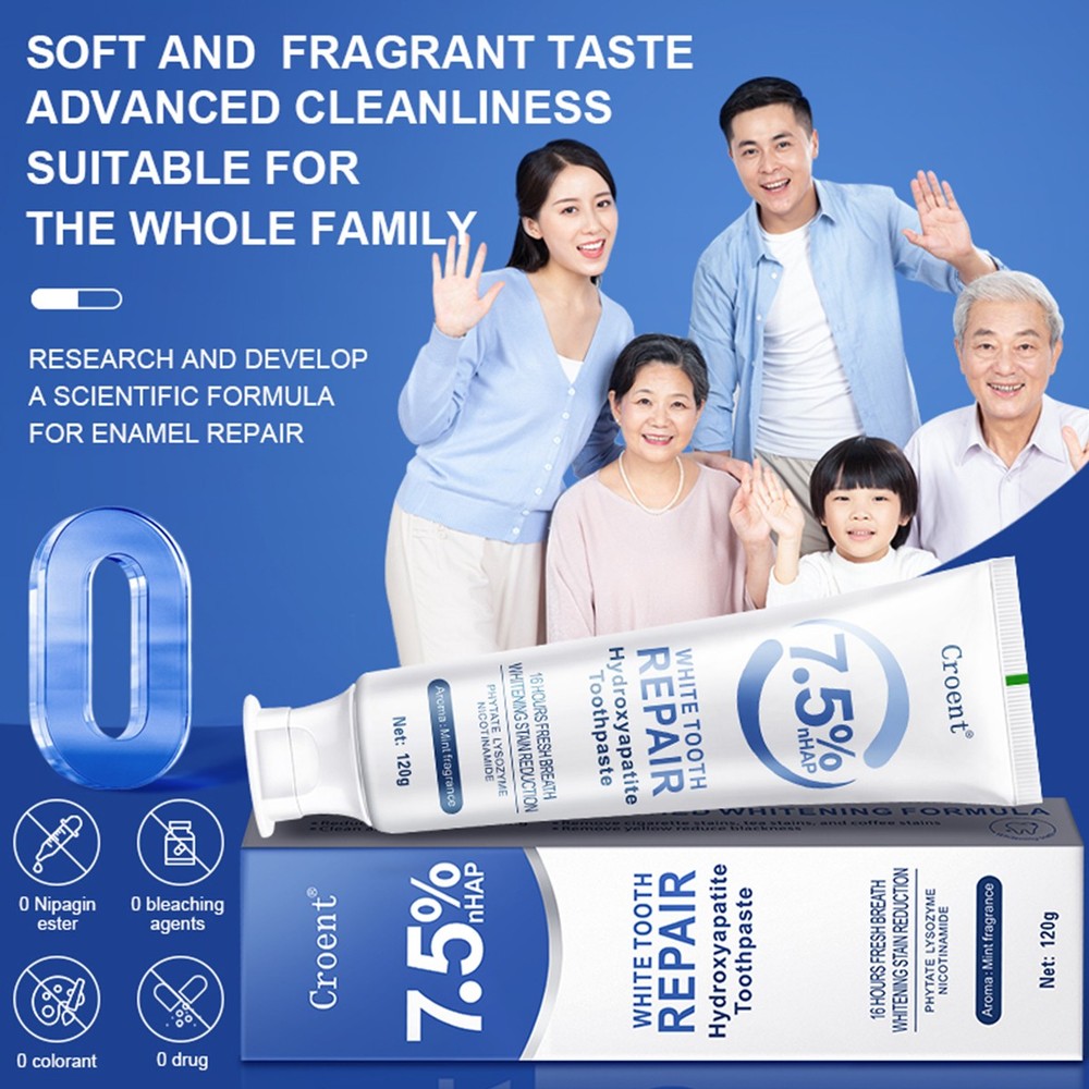 7.5% Hydroxyapatite Toothpaste Remove Yellow Tooth Stains For Sensitive Teeth