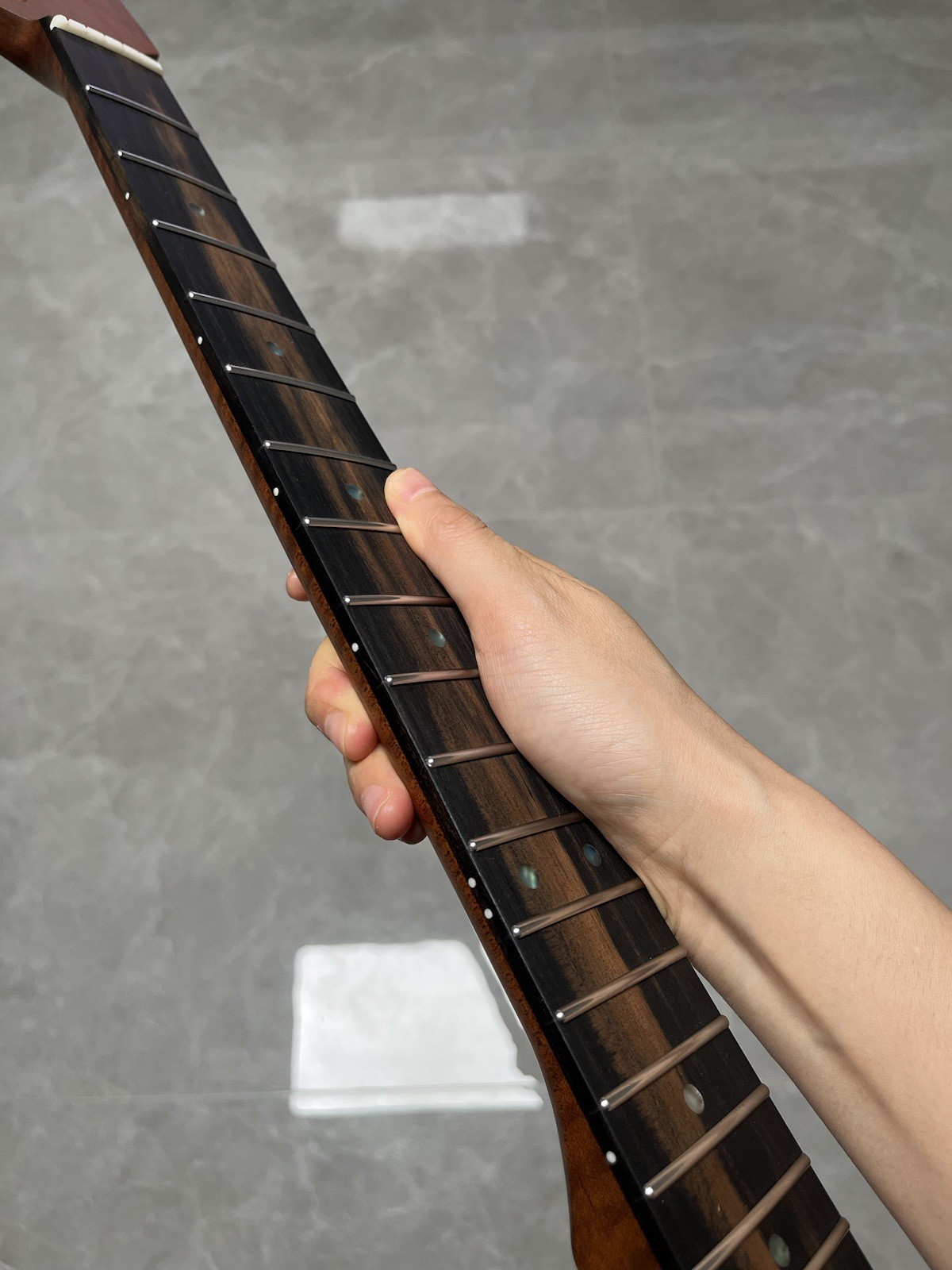 NEW Stainless Ebony 22fret Satin Roasted Flame Maple electric guitar neck 12in