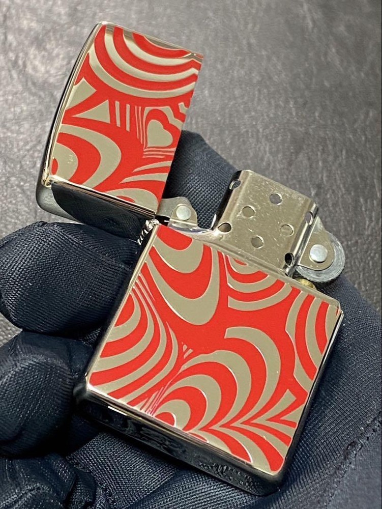 Zippo Paul Smith Red Heart Printed One Sided Processing Lighter Regular Japan