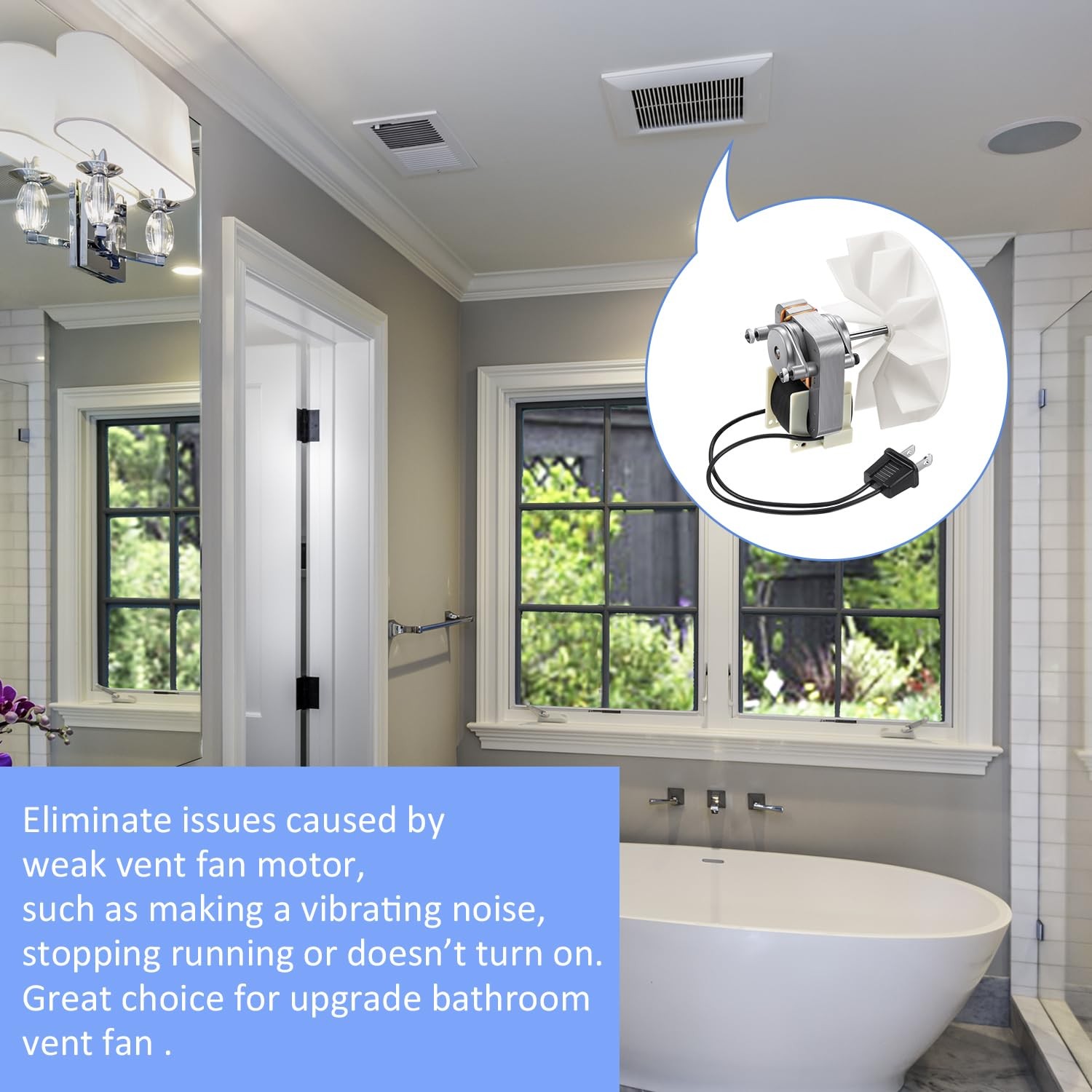 Ceoighe Bathroom Vent Exhaust Fan Motor Replacement Electric Motors Kit...