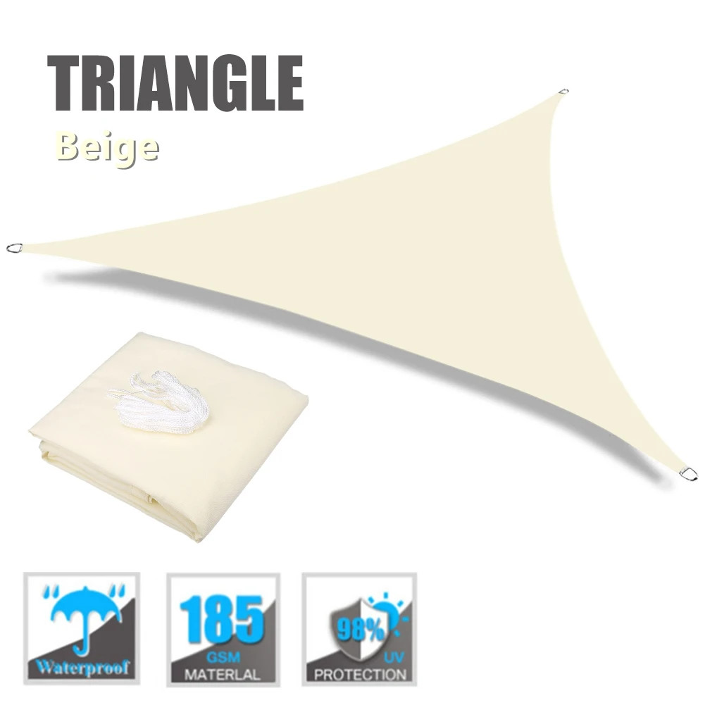 Waterproof Triangle Sun Shade Sail Canopy 98%UV Block Sun Shelters for Outdoor F
