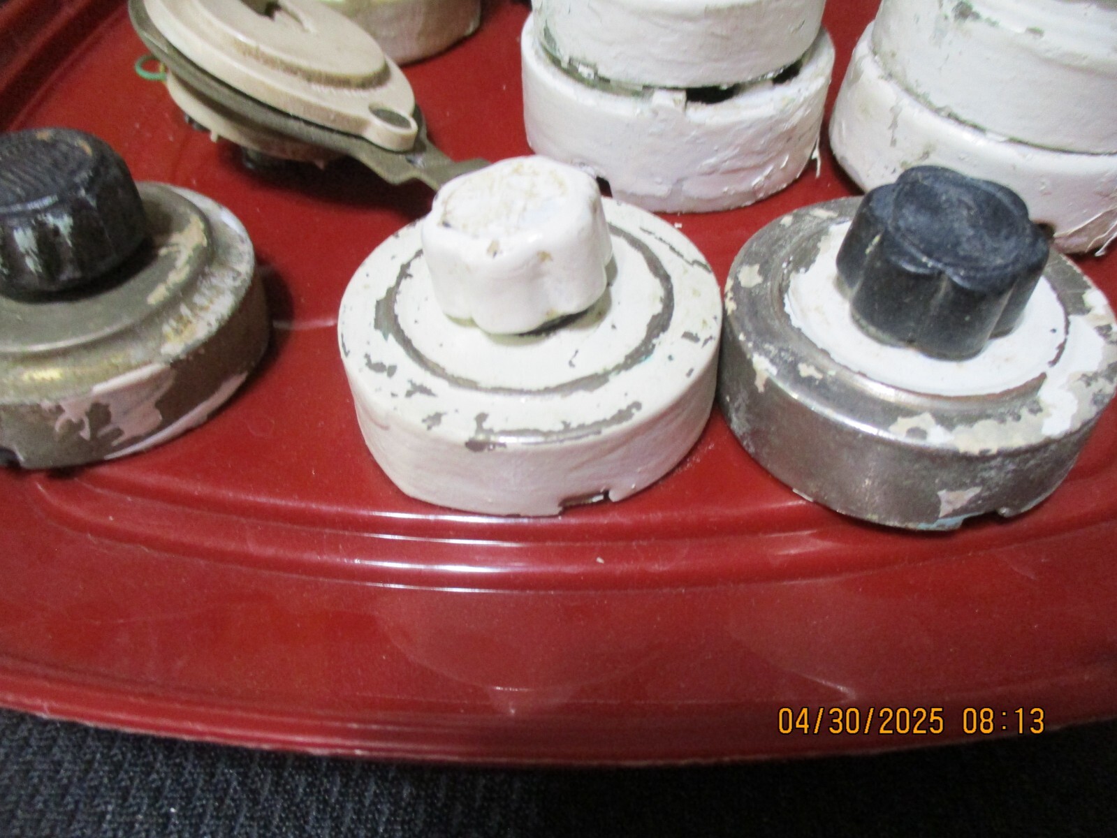 17 PC Vintage Ceramic Porcelain Light Electric Switches Button & toggle & parts
