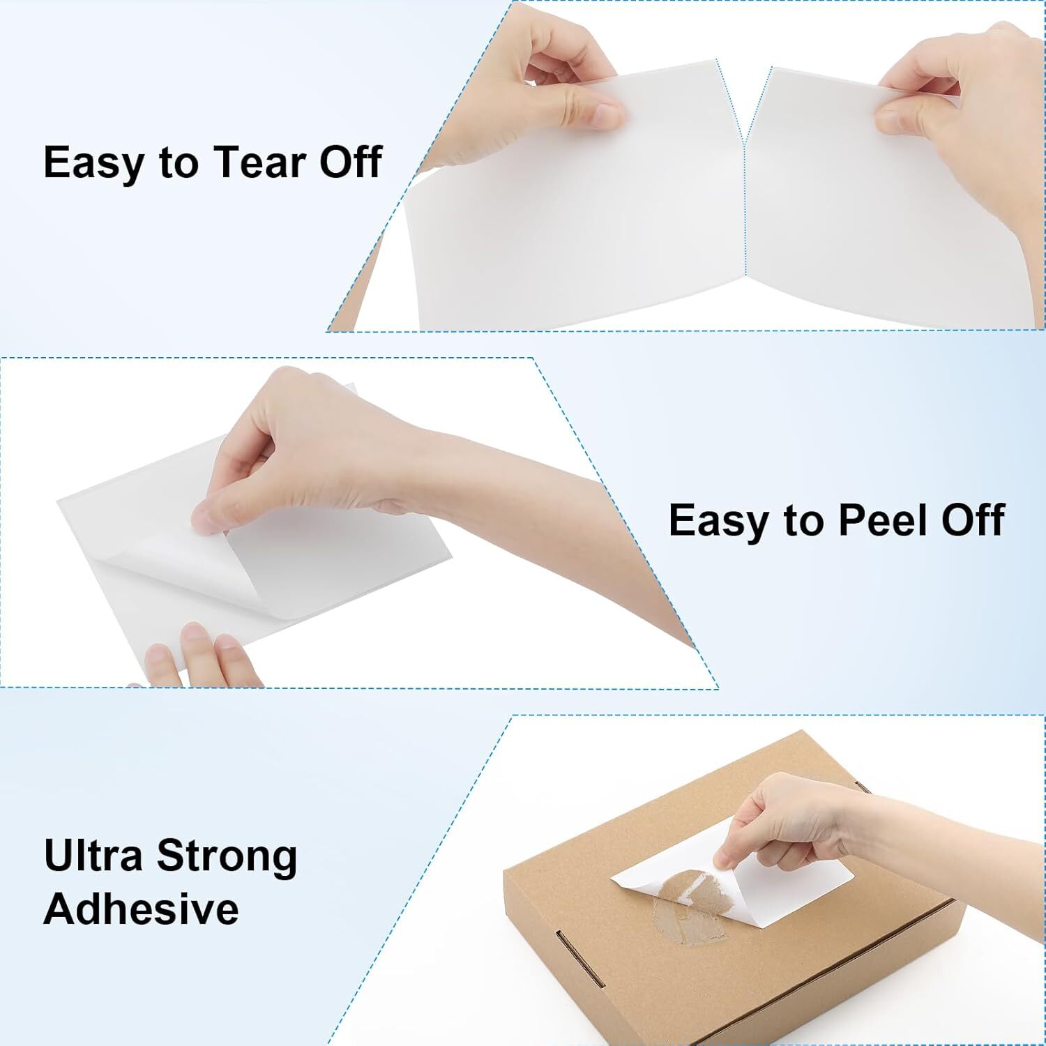 500/Stack 4x6 Fanfold Direct Thermal Shipping Labels Perforated Mailing Labels