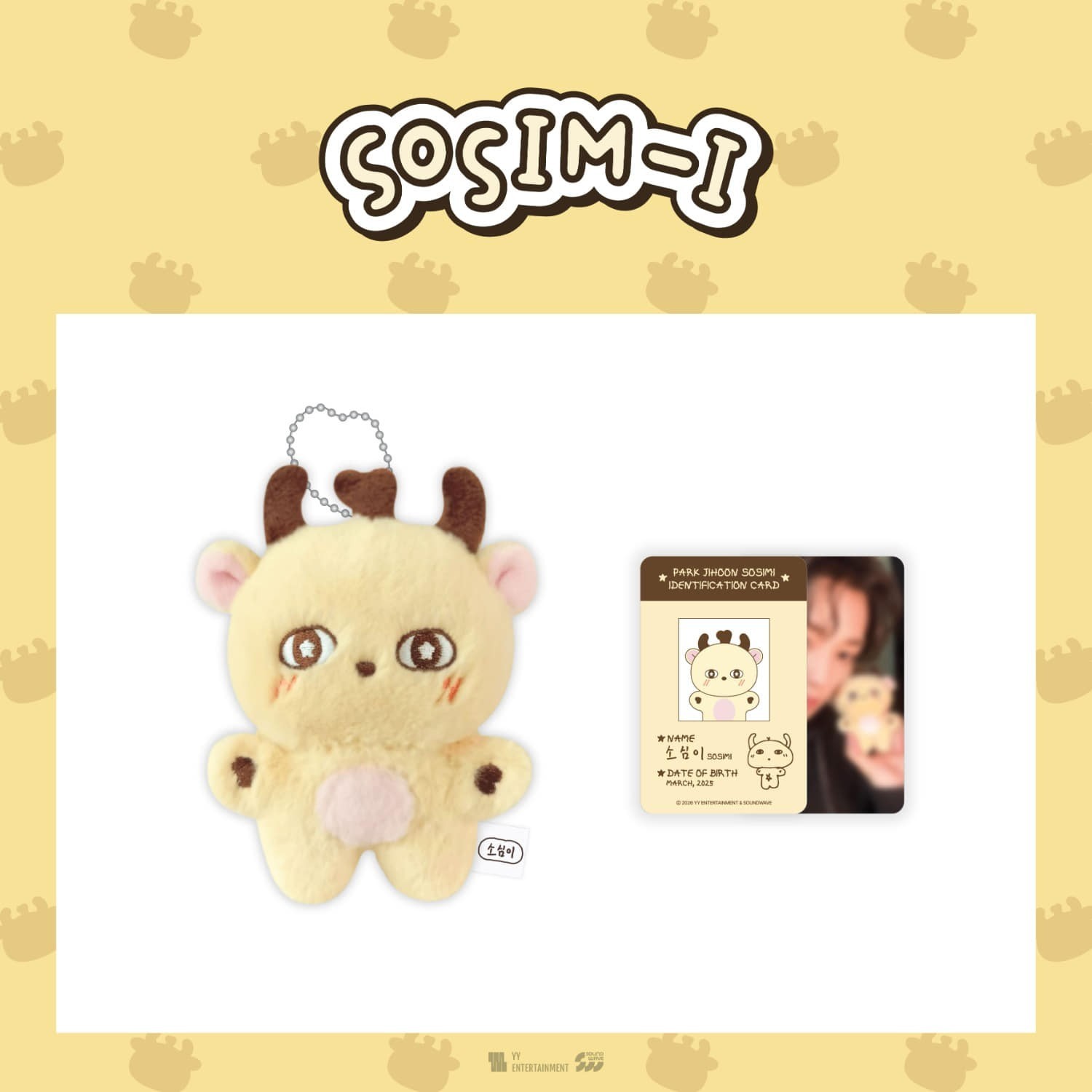 PRE-ORDER 박지훈 PARK JIHOON OFFICIAL MERCH [ SOSIM-I ] PLUSH DOLL KEYRING w/ PHOTO