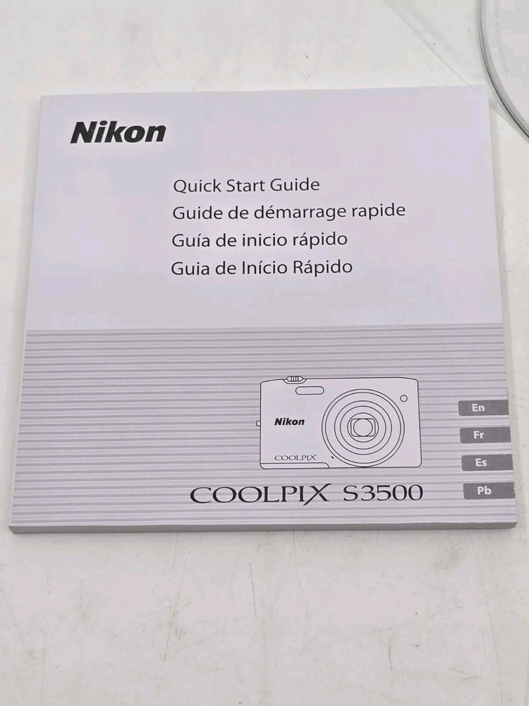 MANUAL + CDs Quick Start Guide for Nikon CoolPix S3500 Camera