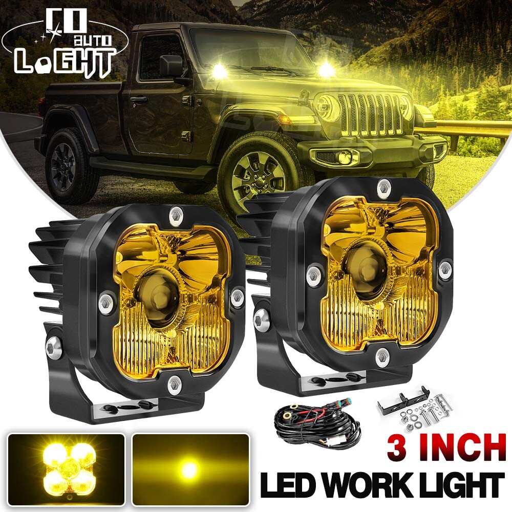 COLIGHT Designs Squadron Sport Amber LED Pair Driving/Combo Light w/Wire Harness