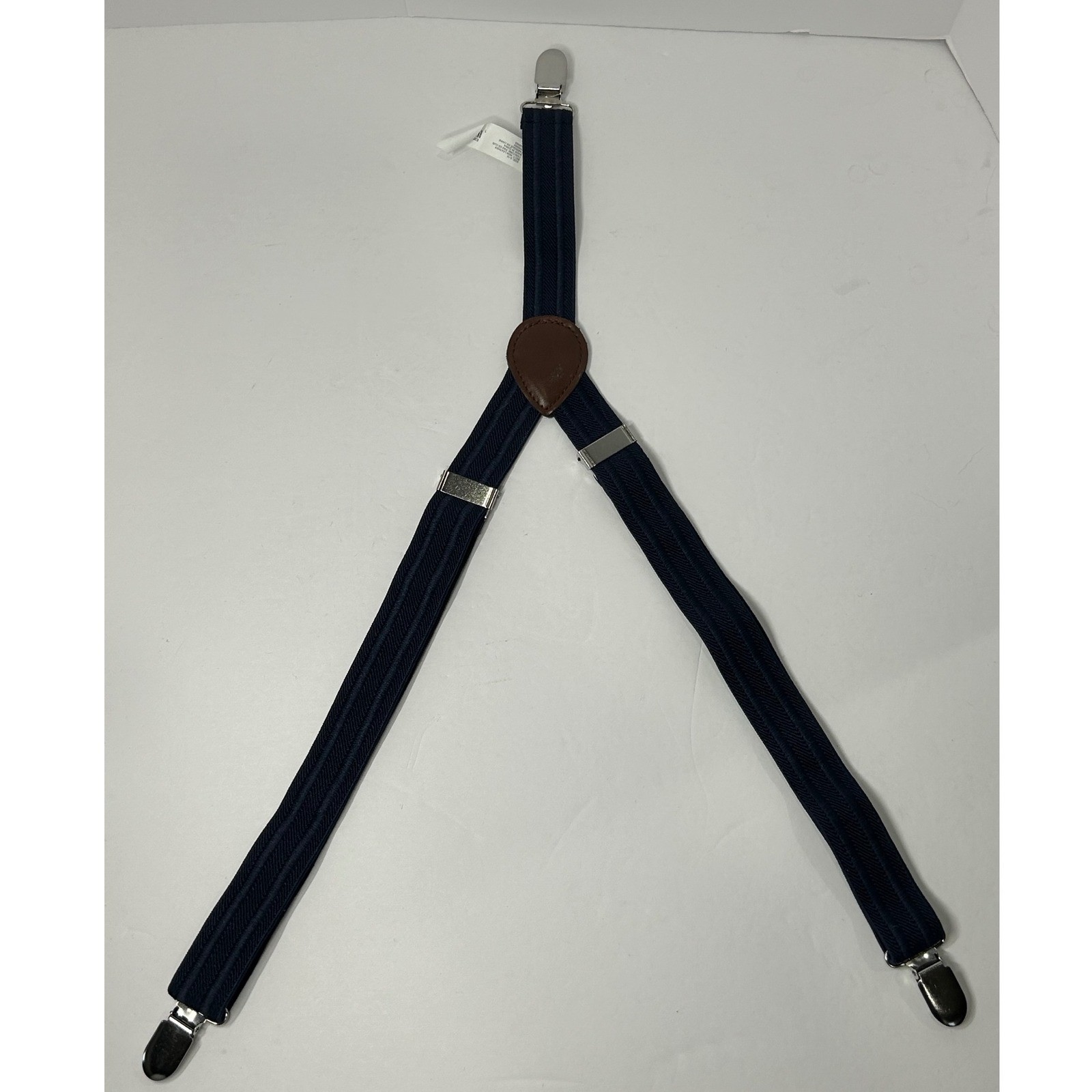 The Childrens Place Kids Navy Herringbone Suspenders Y-Back Adjustable Size 6-16