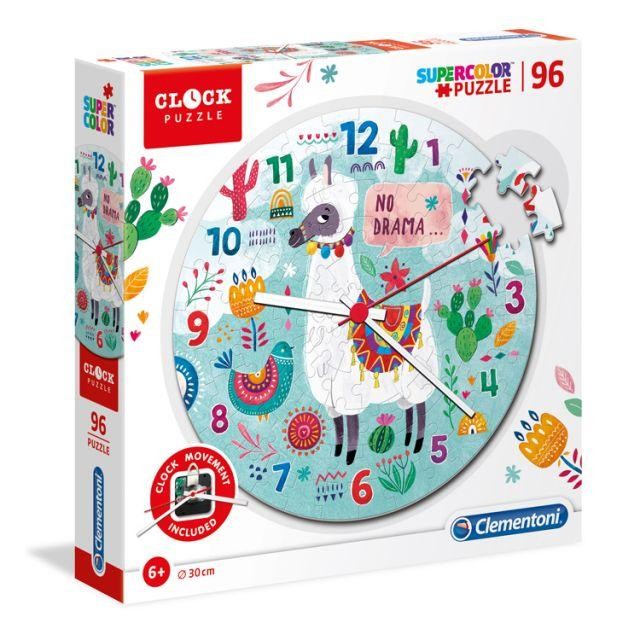 SuperColor 96-Piece Llama Clock Jigsaw Puzzle