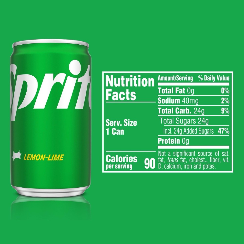 :.Sprite 🍋 Mini-Can 7.5oz, 10 Can Pack.: