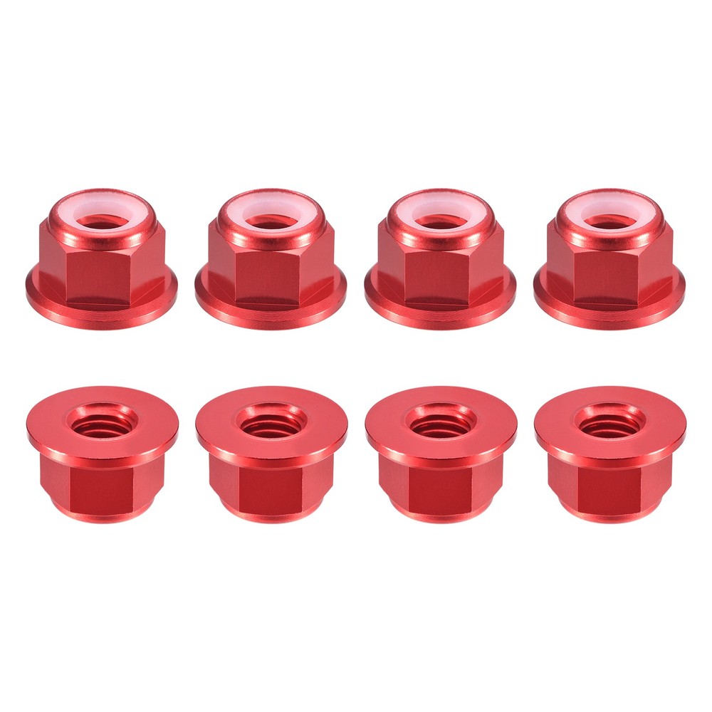 Nylon Insert Hex Lock Nuts, 8pcs - M8x1.25mm Self-Locking Nut(Claret)