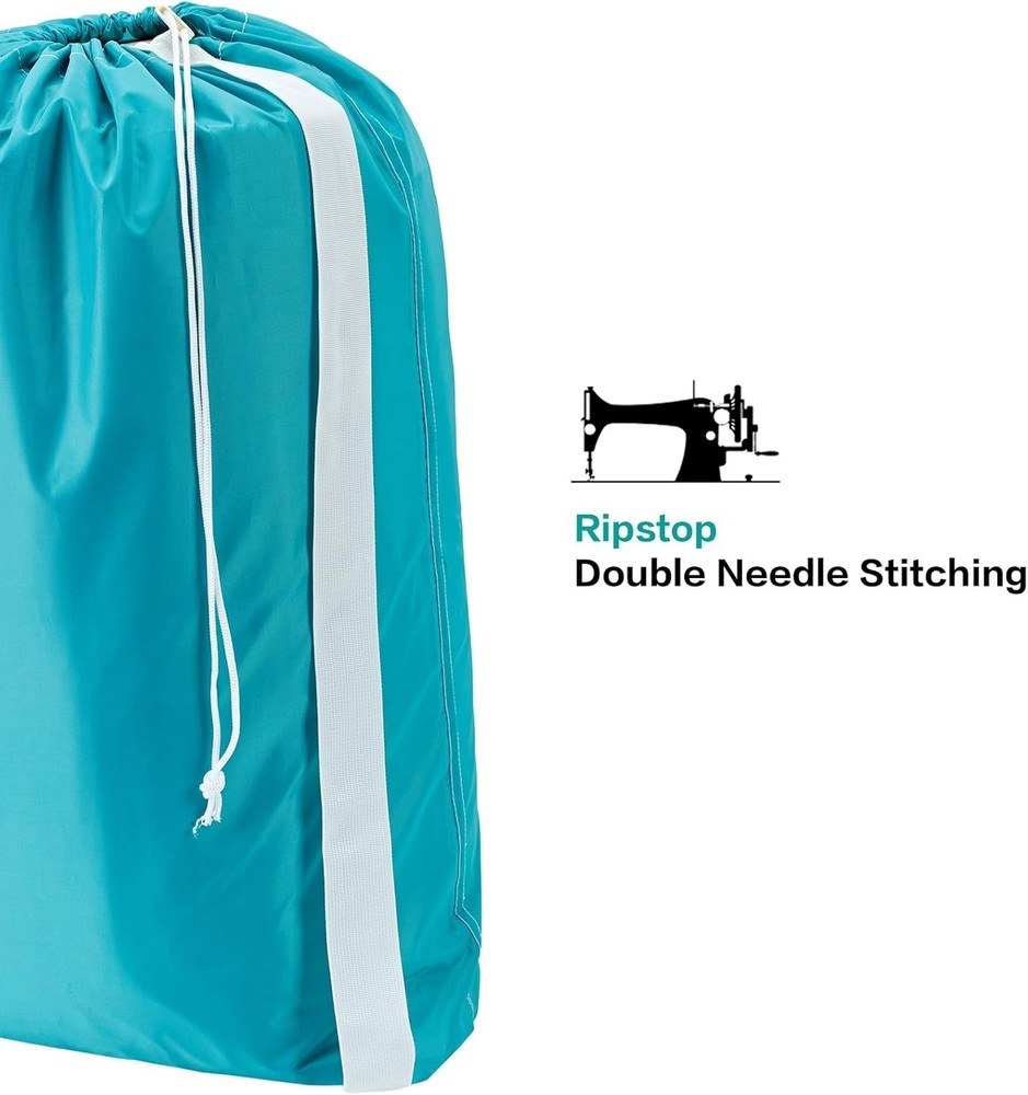 Large Capacity Nylon Laundry Bags (2 Pack) - Durable & Stylish Storage Solution