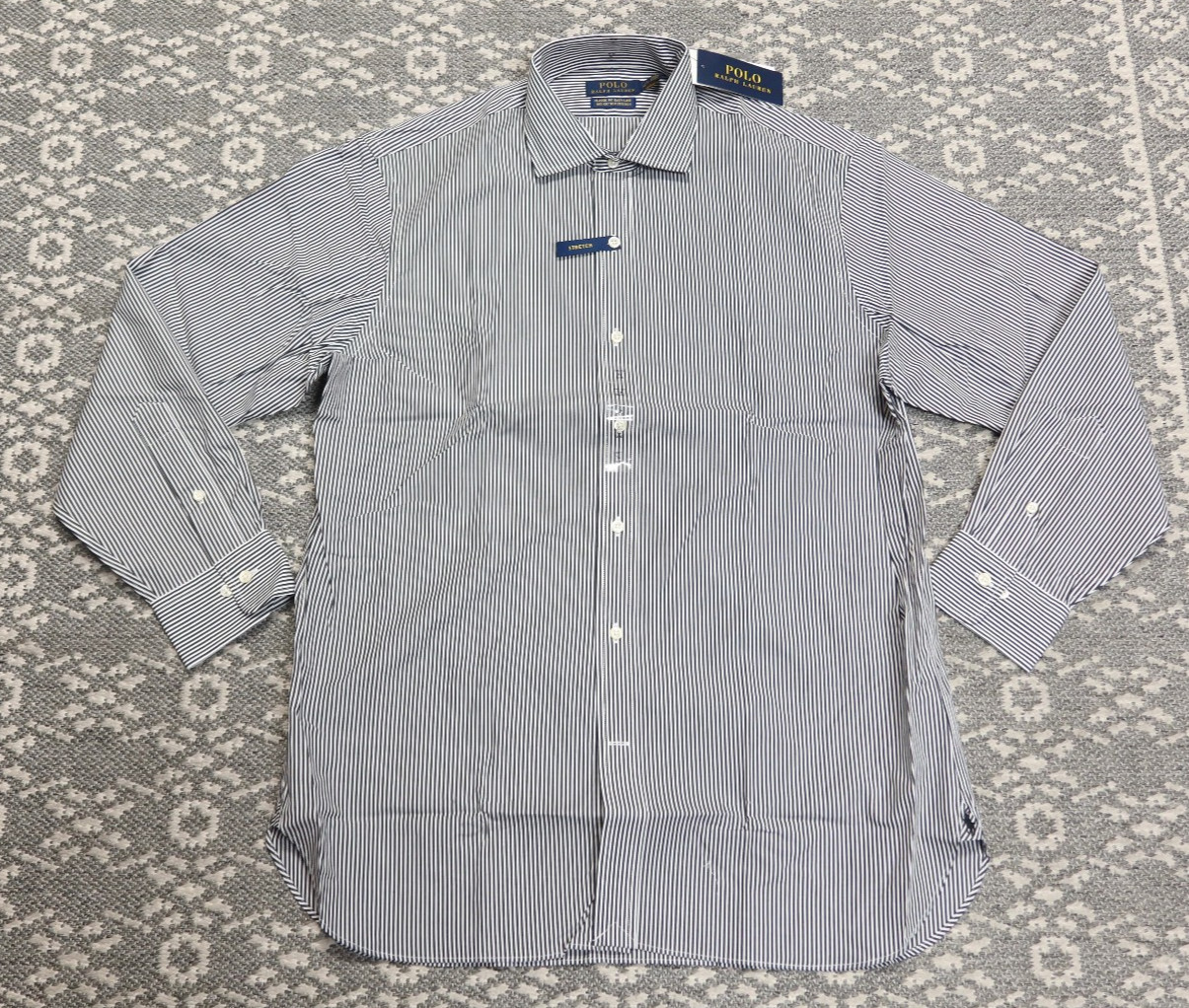 Polo Ralph Lauren Men's Classic Fit Button Up Shirt - 15.5 32/33 - Black / White