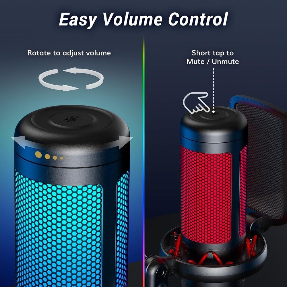 Streamer's USB Microphone with RGB Lighting