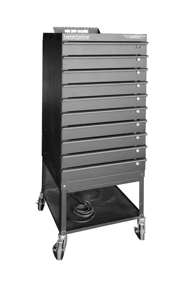 Laptop Lock-Up By Static Safe -- Ten Compartments w/Power and Network