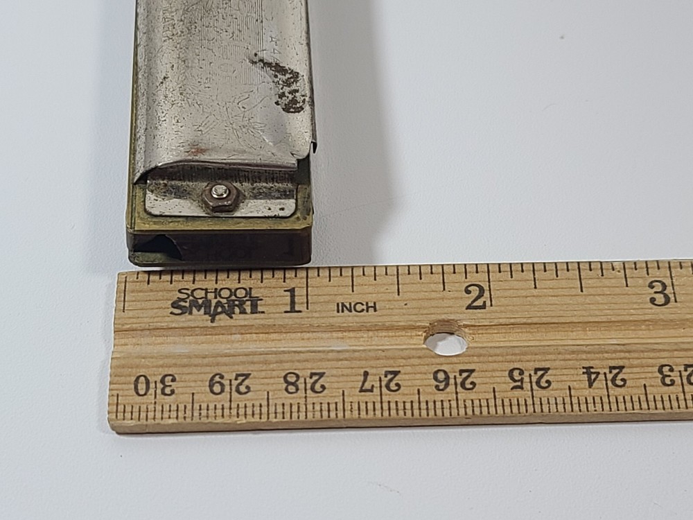 M Hohner Professional Harmonica Silver Bronze Solid Rectangular USA Made Vintage