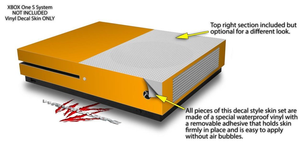 Skin XBOX One S Console Controller Solids Collection Orange