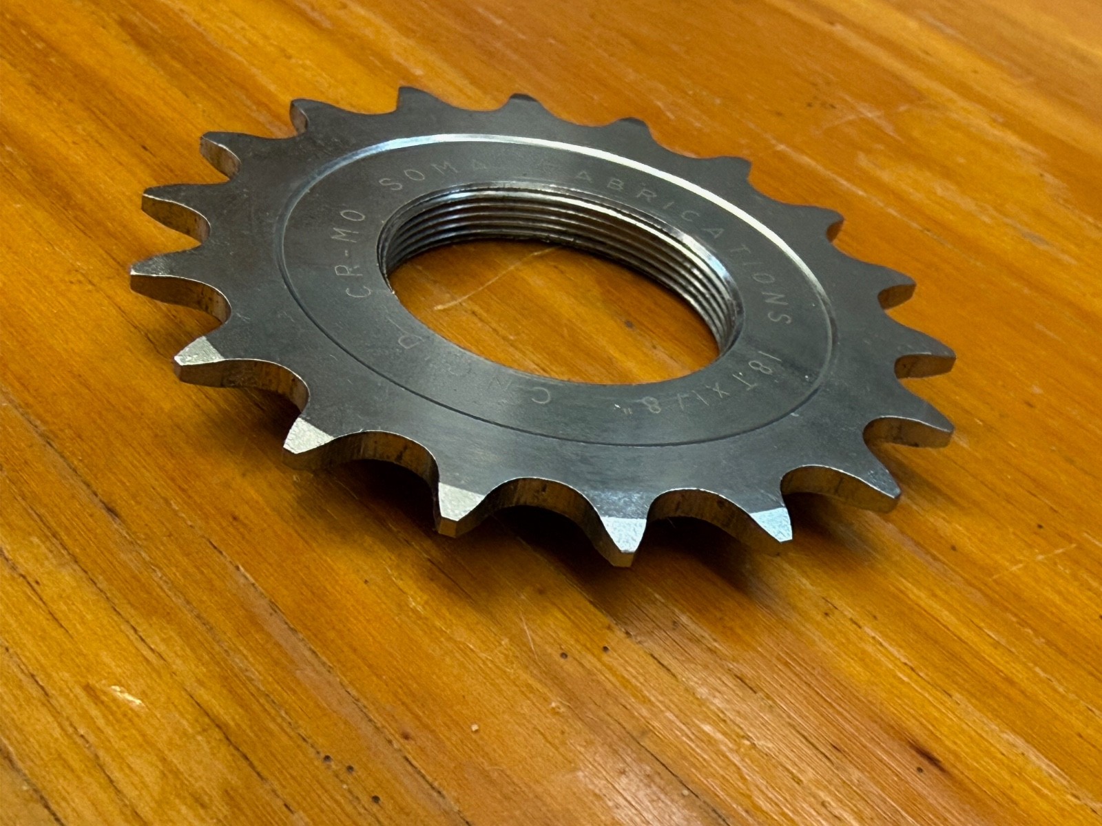 CNC'D CR-MO Steel Pista/Track Cog 18T ISO Thread 1/8" Chain, never used