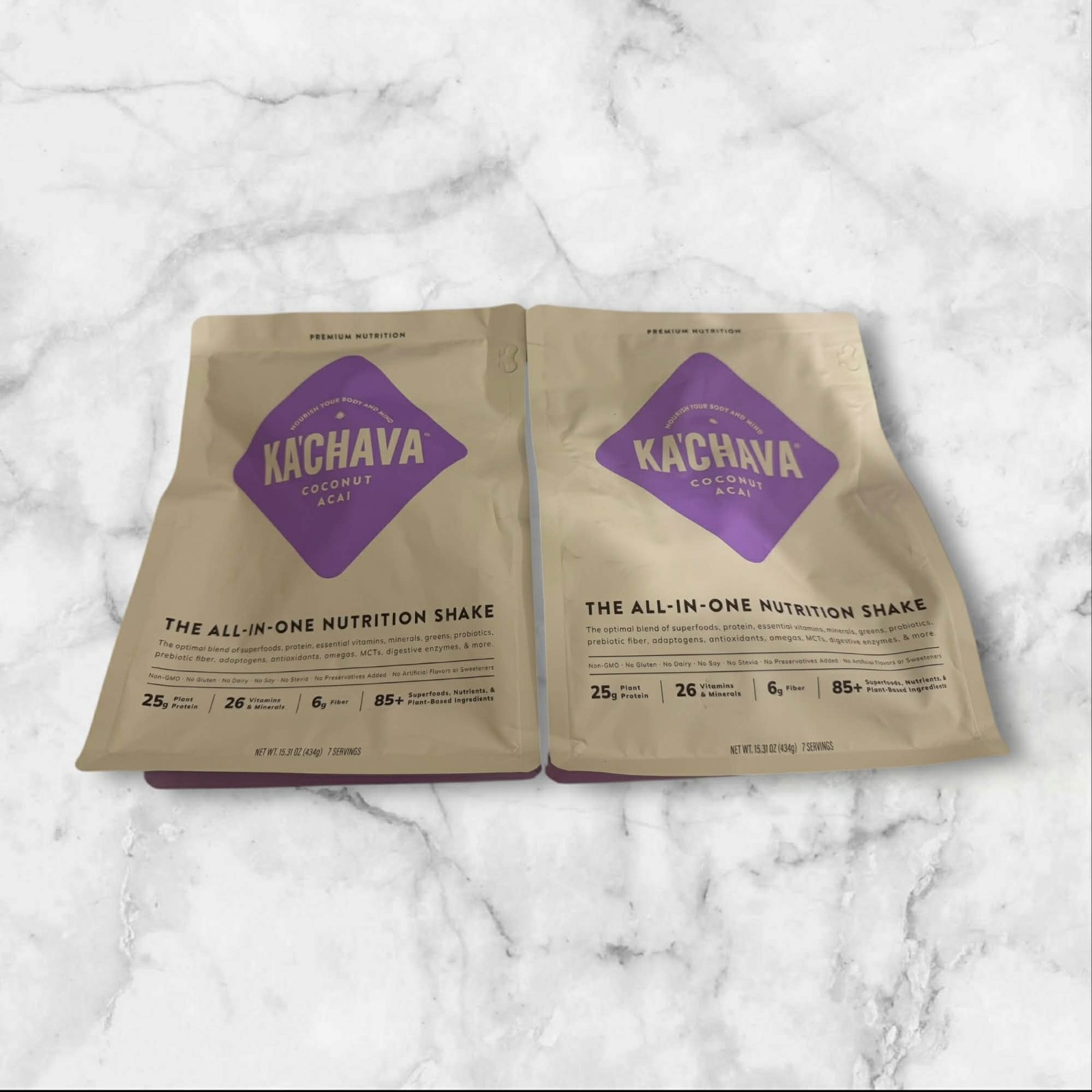 FOR 2 BAGS KA’CHAVA Coconut ALL IN ONE NUTRITION SHAKE 15.31 Oz Kachava 08/26+