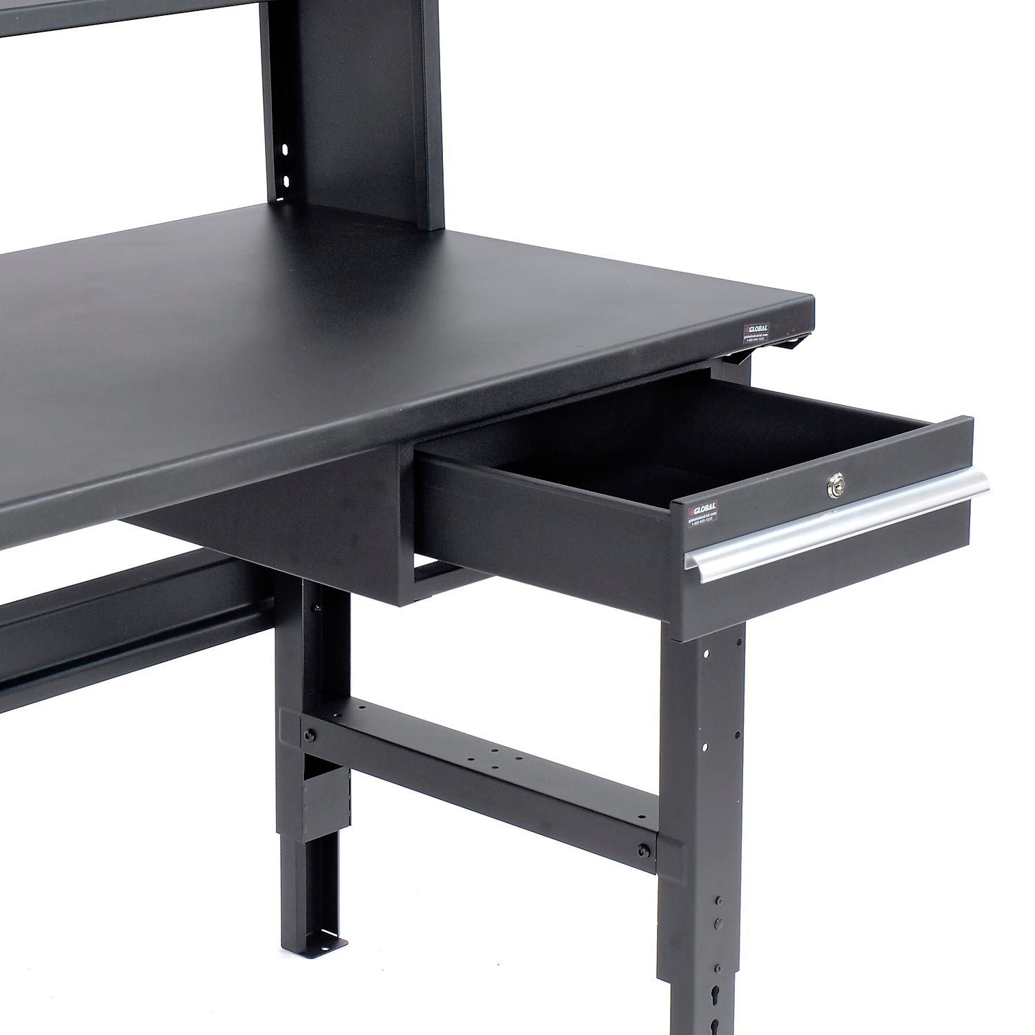 Global Industrial 6" H Steel Drawer W/ Cylinder Lock 17-1/4"W x 20"D Black