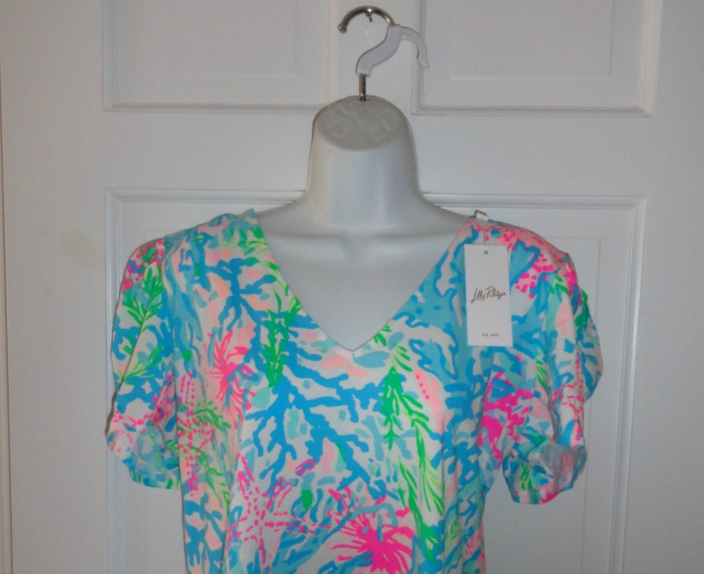 Lilly Pulitzer Aleece Dress XXL Multi Coral Bay Short Sleeve