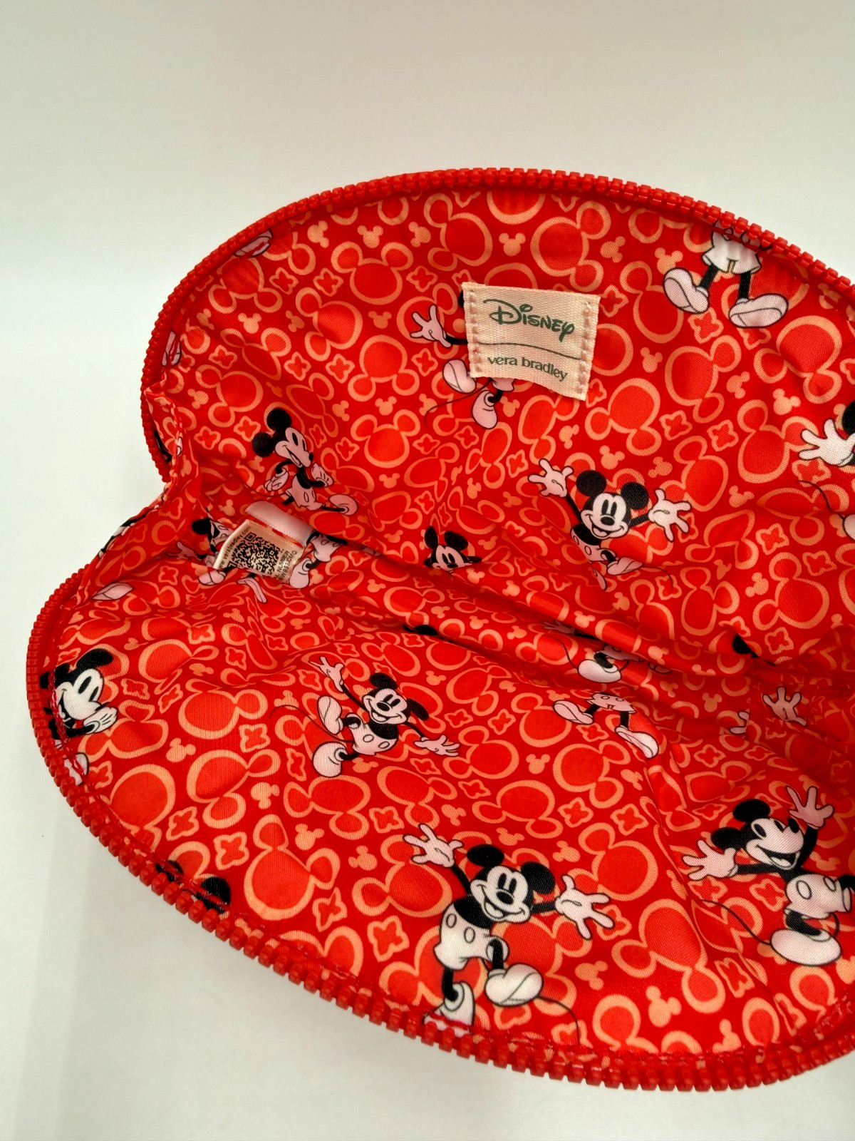 Disney Vera Bradley Mickey Mini Dome Cosmetic Bag Featherweight Red NEW