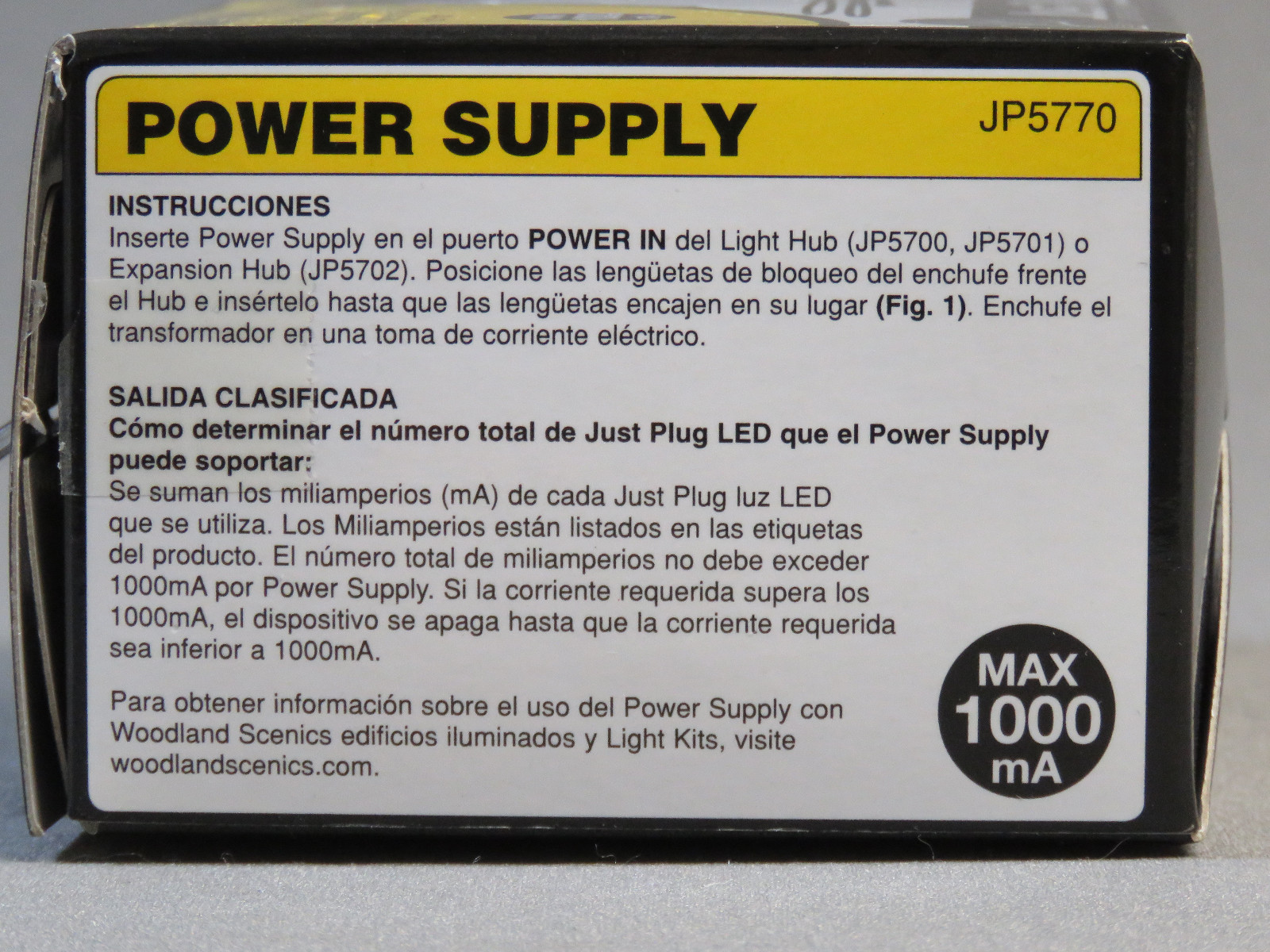 WOODLAND SCENICS POWER SUPPLY FOR JUST PLUG LIGHTING SYSTEM wds 24 VDC WDS5770