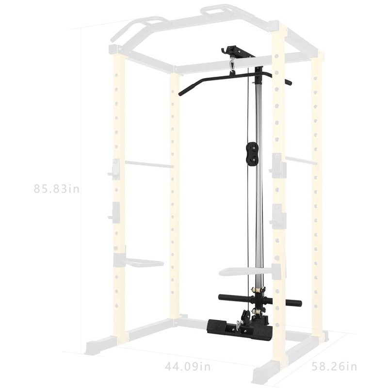 Multi-Function Adjustable Power Cage Squat Rack W/ Lat Pulldown Cable Crossover