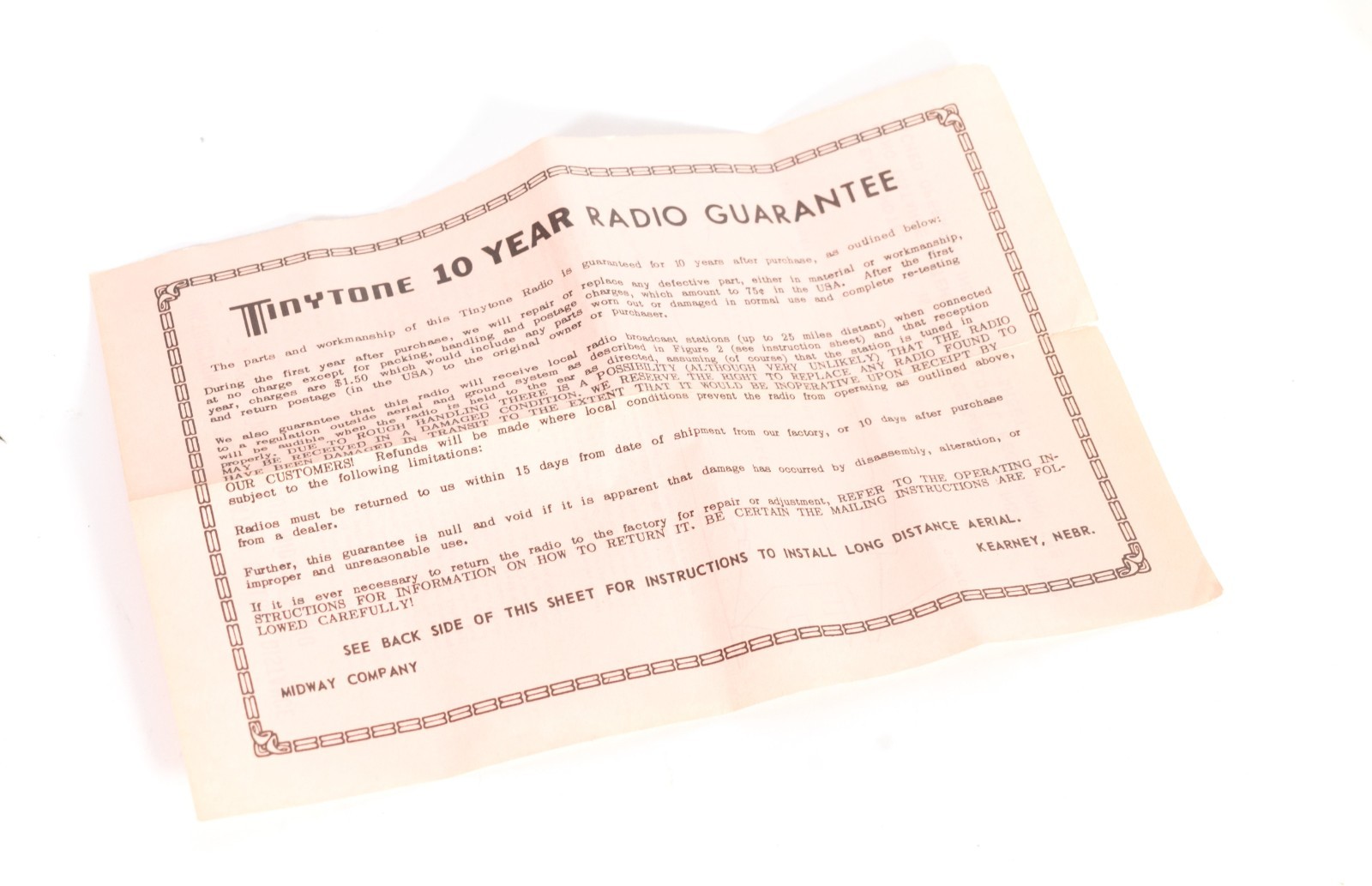 Vintage TinyTone Pocket Crystal Radio In Box w/LOTS of Original Paper * Works