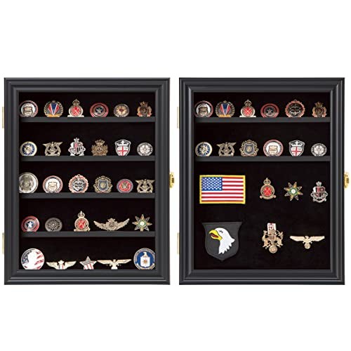 Medals Display Case - Military Challenge Coin Display Shadow Small Rectangular