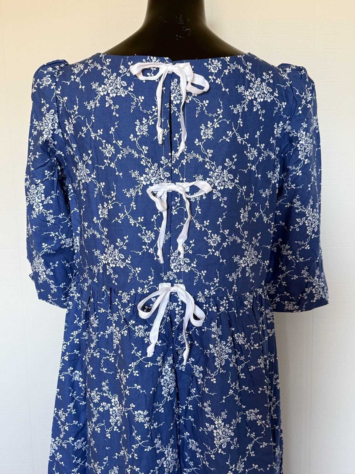 NEW Colonial Williamsburg Reproduction Ball Gown Dress Blue Floral Women’s 9/10