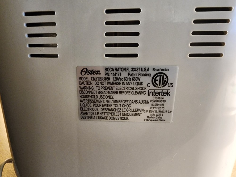 Oster Bread Maker WORKS