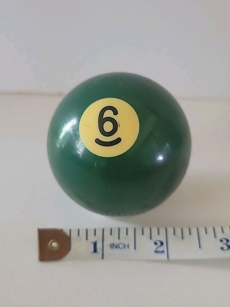 Vintage No. 6 Solid Green Pool Ball Billiard 2" Replacement (L)