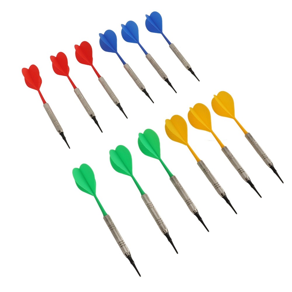 12PCS Soft Tip Darts For Beginners Plastic Indoor Darts Set With 100PCS