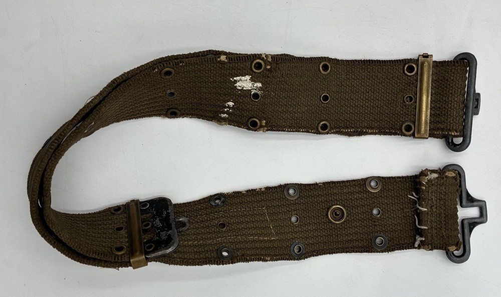 Original WWII WW2 US Army M1942 Pistol Ammo Equipment Field Belt-OD Modified ?