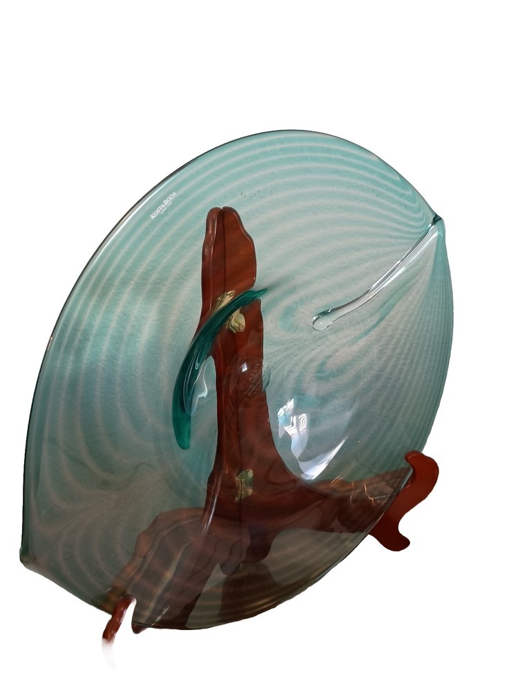 hand blown glass Kosta Boda Plate 14"