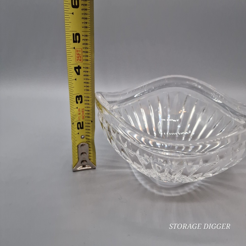 VTG Mikasa Bowl/Dish Germany 6" Triangular Crystal Clear Cimarron Pattern Unique