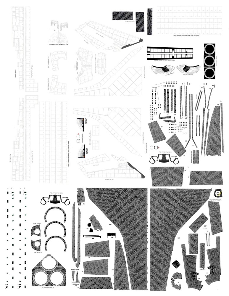1/200 scale Space Shuttle Model Orbiter TPS Decal Sets, Three Versions