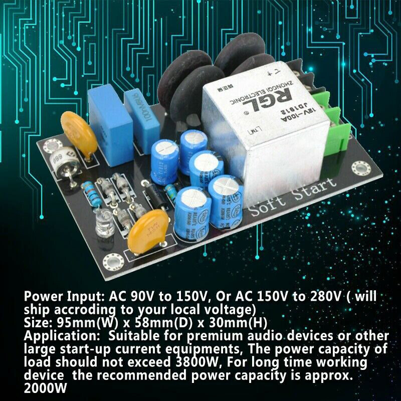 Soft Starter Start Class A Power Amplifier lightning Temperature Protection 100A