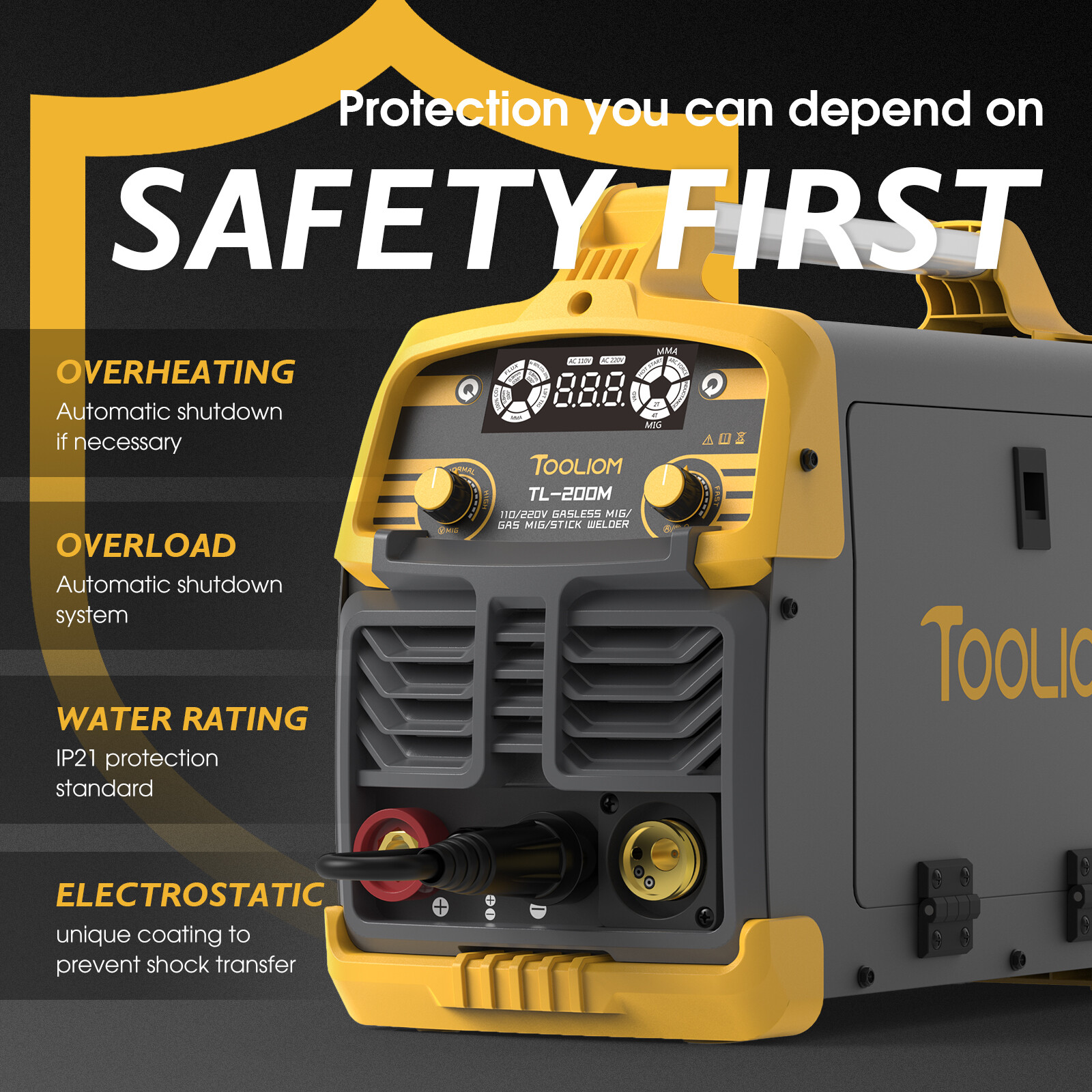 TL-200M MIG Welder, 200A 110/220V, Welding Machine MIG/Lift TIG/ARC 3 in1
