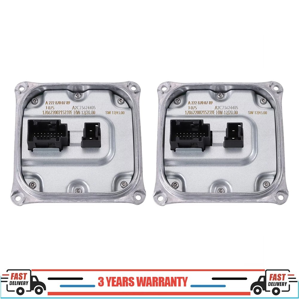 2X LED Headlight Control Module For Mercedes E250 E300 E400 E550 E63 AMG 2014-17