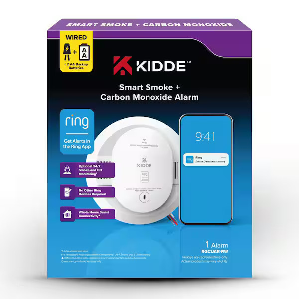 KIDDE  SMART SMOKE + CARBON MONOXIDE ALARM W/ HARDWIRE + BATTERY