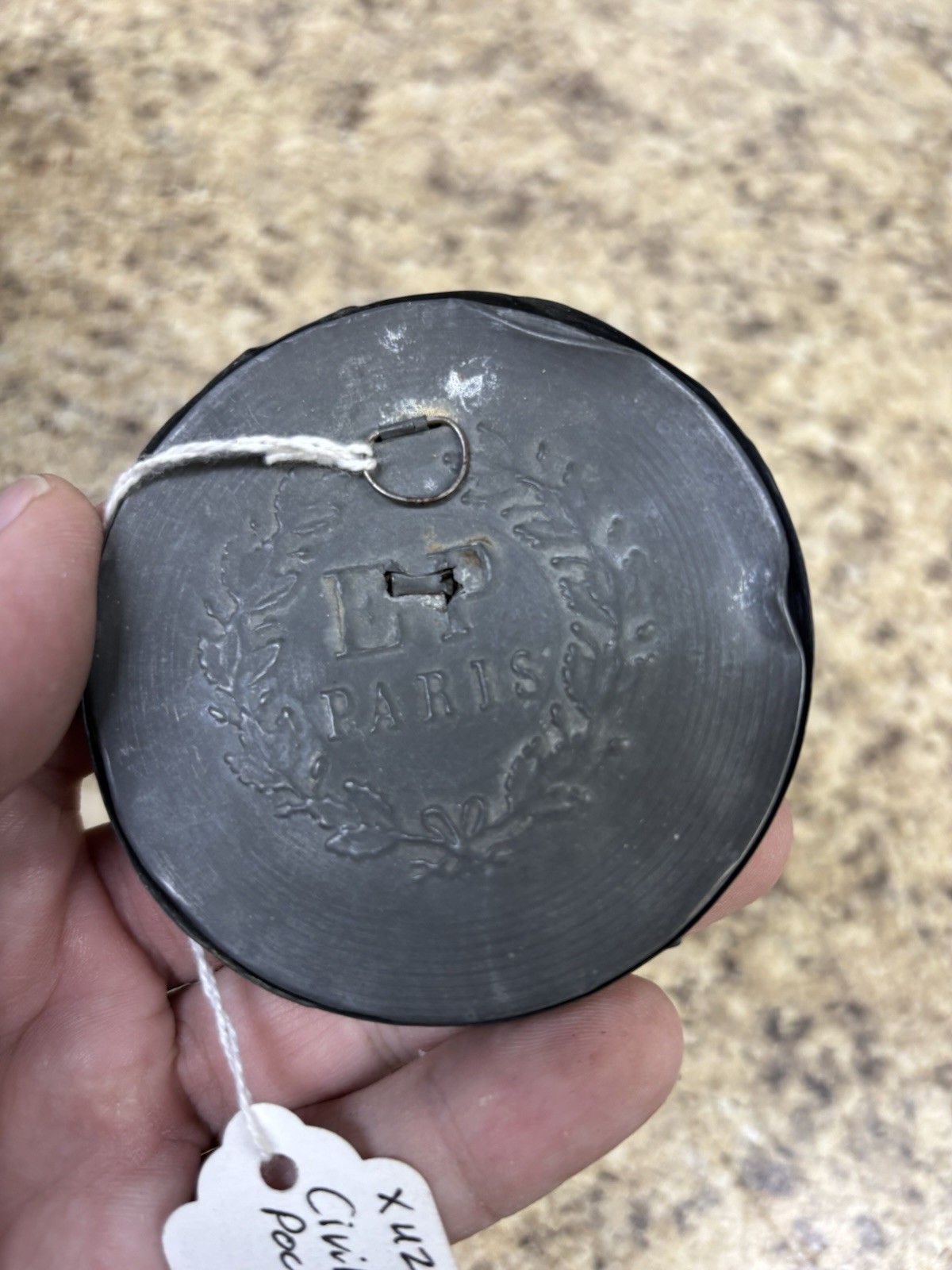 Antique Zinc Soldier Shaving Folding Mirror Civil War Era Original