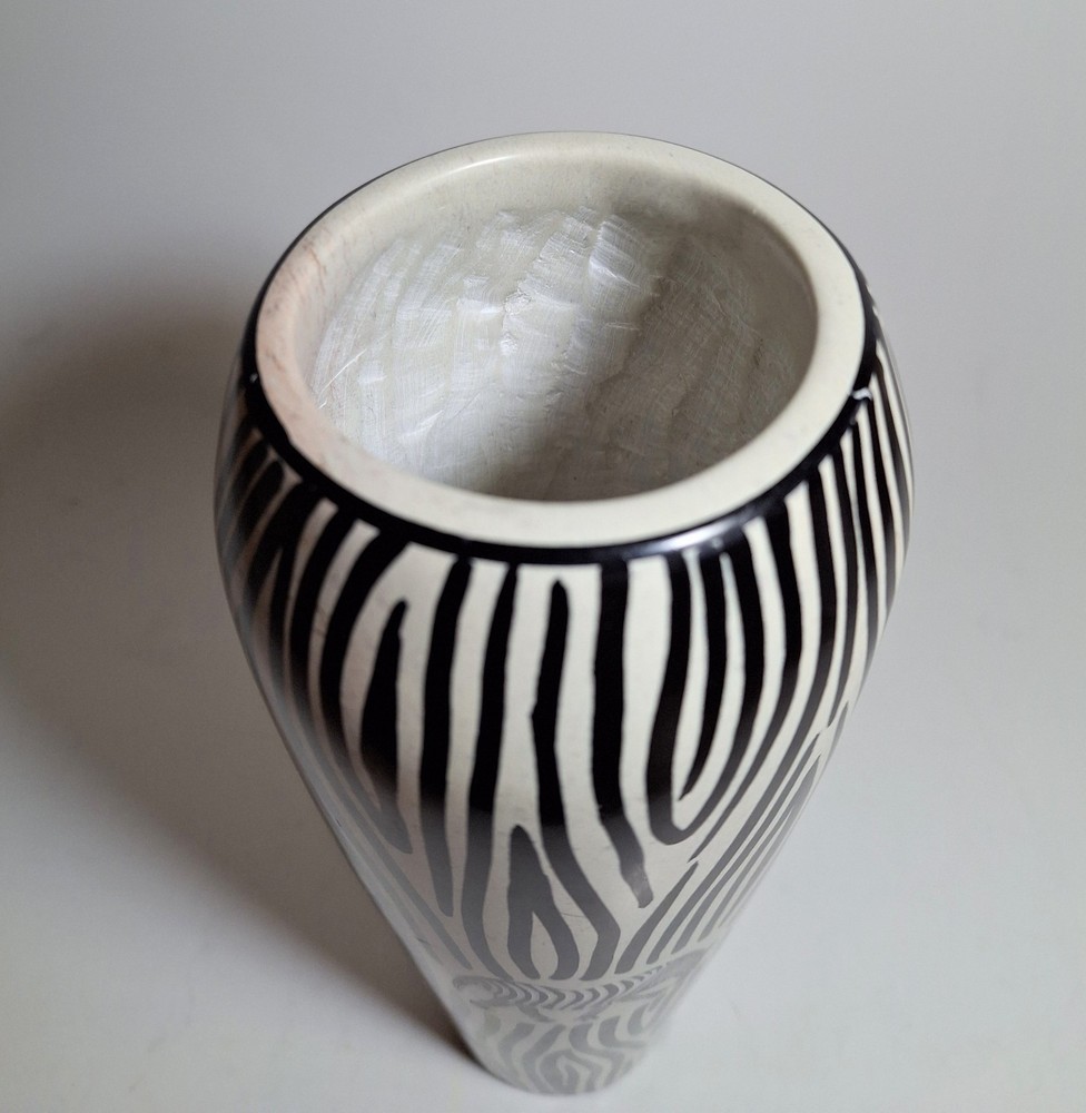 Soapstone Zebra Vase