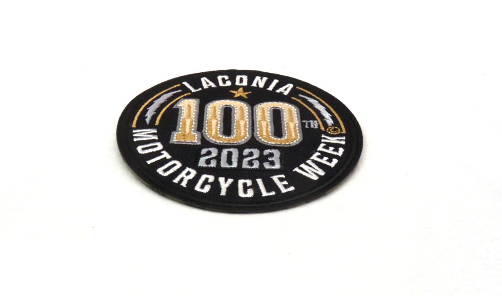 Laconia 100'th 2023 Motorcycle Week Tan small Patch.