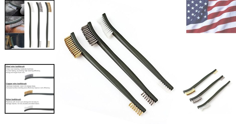 Durable Brass & Nylon Wire Brush Set - Ideal for Cleaning Delicate Surfaces