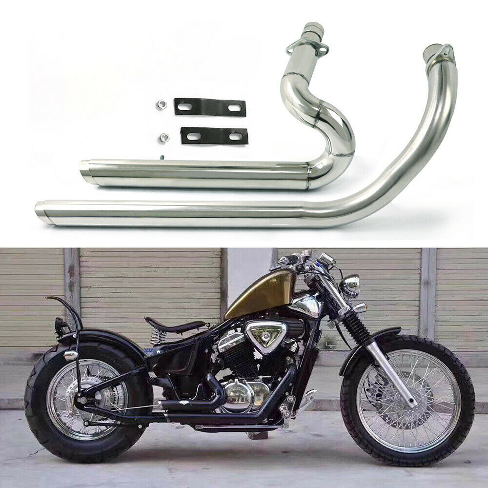 Exhaust Pipes System Chrome For Honda Shadow Steed 600 VLX600 VT600 VLX400 US